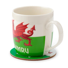 Load image into Gallery viewer, Wales Gift -Welsh Porcelain Mug &amp; Coaster Set -  Cymru