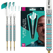 Load image into Gallery viewer, Target Darts Rob Cross Gen 2 25G 90% Tungsten Swiss Point Steel Tip Darts Set, Silver, Aqua and White