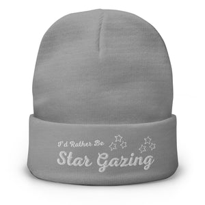 Id Rather Be Stargazing :Embroidered Beanie Hat 