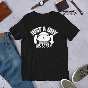 Funny Food T Shirt - Geordie Gift Just a Guy Who Loves His Scran 