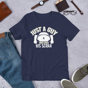 Funny Food T Shirt - Geordie Gift Just a Guy Who Loves His Scran 
