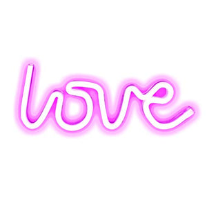 OYYXNN Neon Love Signs Light, LED Love Art Decorative Marquee Sign, Wall Table Decor for Wedding Party Kid Living Room House Bar Pub Hotel Beach Recreational USB/Battery Powered Pink Neon Light up