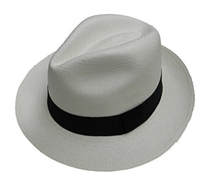 Equal Earth New Genuine Panama Hat Rolling Folding Quality with Travel Tube - White (59cm)