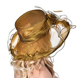 Lawliet Womens Ladies Organza - wedding hat (Gold) | j and p hats