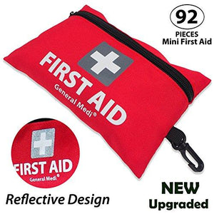 First Aid Kit mini , 92 Pieces Small First Aid Kit - For Travel Home Office Camping