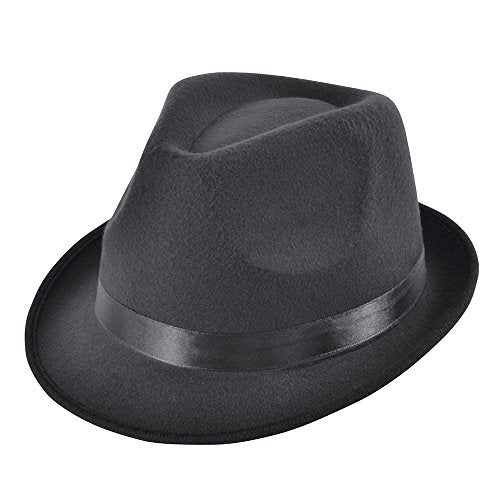 Black Deluxe Blues Style Hat, 1 Pc. - Vintage & Stylish Design, Perfect Accessory for Music Festivals, Cosplay, Dress-Up, & More