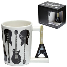 Load image into Gallery viewer, Guitar fan mug ,custom mug guitar shaped mug | j and p hats 