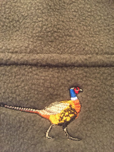 Fleece neck warmer pheasant embroidered | j and p hats 