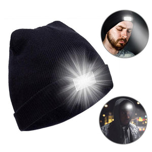 LED Beanie Hat Adult  - Usb Charging Hat Black