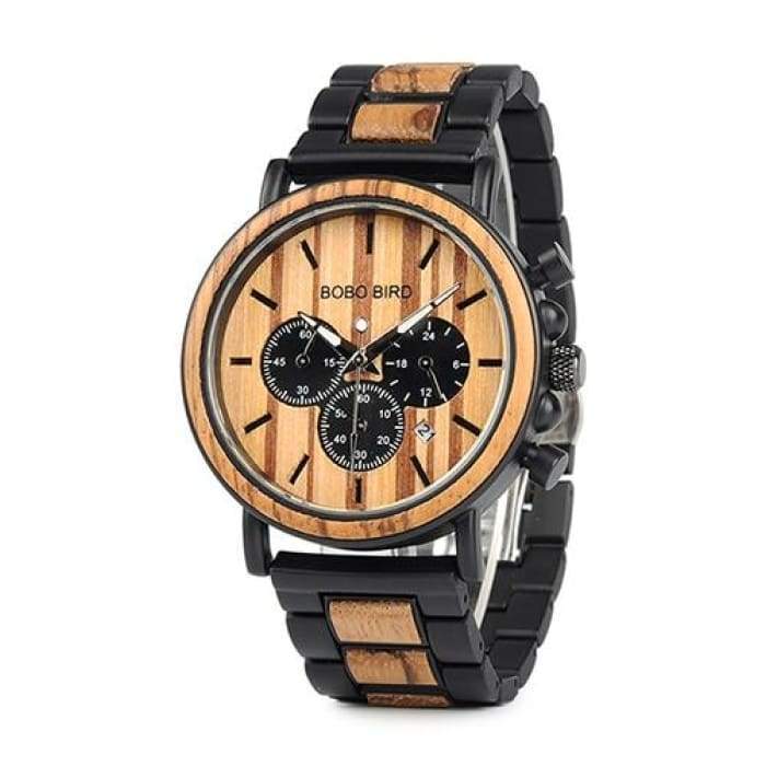 Bamboo Wooden Watches Men Wrist Watch  In a Gift Box-J and p hats -