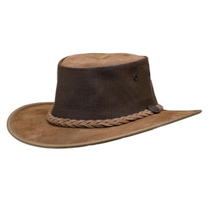 Barmah Foldaway Cooler Hat - | 1064 FOLDAWAY COOLER SUEDE HICKORY-J and p hats -