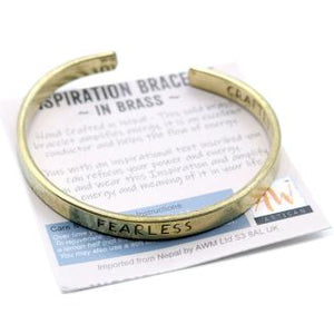 Brass Bracelet- Inspiration Bracelet Fearless Message - J and p hats Brass Bracelet- Inspiration Bracelet Fearless Message