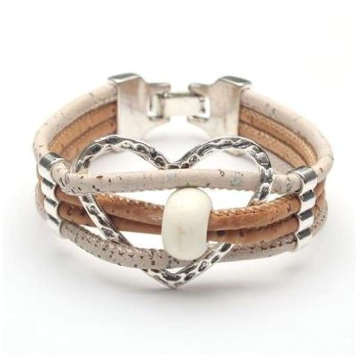 Cork Bracelet Love Heart Design-J and p hats -