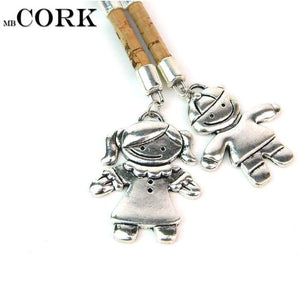 Cork keychain Boy Or Girl Pattern-J and p hats -