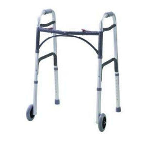Drive DeVilbiss Healthcare Folding Lightweight Aluminium Walking Frame with Wheels-J and p hats -