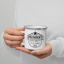 Load image into Gallery viewer, Grumpy old man club Enamel Mug ideal dad present - j and p hats