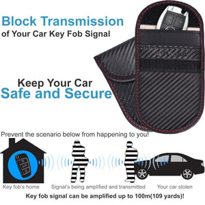 Faraday Car Key Signal Blocker Case Fob Pouch Keyless RFID Blocking Bag - J and p hats Faraday Car Key Signal Blocker Case Fob Pouch Keyless RFID Blocking Bag