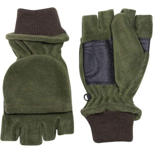 Fleece Shooting Mitts In Olive - J and p hats Fleece Shooting Mitts In Olive