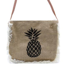 Load image into Gallery viewer, Jute Bag Fab Fringe Bag - Pineapple Print - J and p hats Jute Bag Fab Fringe Bag - Pineapple Print