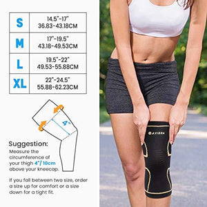 Knee Support Brace 2 Pack - Compression Knee Sleeves for Arthritis Joint Pain, - J and p hats Knee Support Brace 2 Pack - Compression Knee Sleeves for Arthritis Joint Pain,