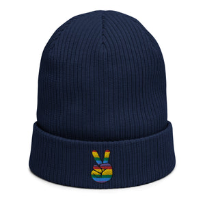 Peace Sign Gay Pride Beanie | j and p hats 