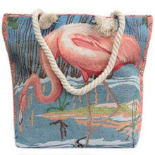 Load image into Gallery viewer, Rope Handle Bag - Flamingo Bag - Pink - J and p hats Rope Handle Bag - Flamingo Bag - Pink