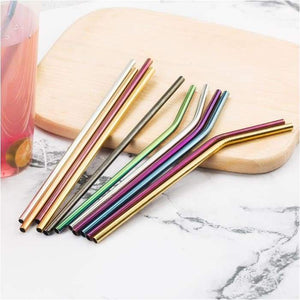 Save Plastic With These Colourful Stainless Steel Straws Reusable Straight or Bent With Cleaner Brush - J and p hats Save Plastic With These Colourful Stainless Steel Straws Reusable Straight or Bent With Cleaner Brush
