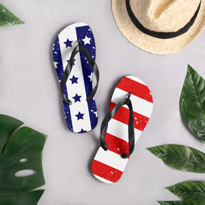 Flip-Flops stars and Stripes pattern custom made flip flops| J and p hats 