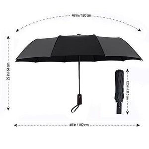 Umbrella,12 Ribs Auto Open/Close Windproof With Ergonomic Handle - J and p hats Umbrella,12 Ribs Auto Open/Close Windproof With Ergonomic Handle