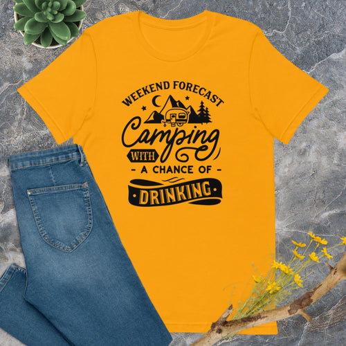 Camping fan t shirt, fun camping t shirt logo | j and p hats 