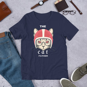 Cat fan printed cat Father T Shirt | j and p hats
