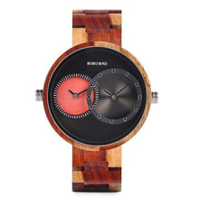 Load image into Gallery viewer, Watch Men&#39;s  Wooden Quartz watch retro style in a  Wooden gift Box-J and p hats -