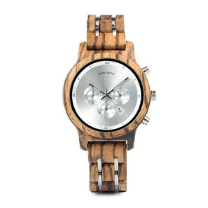Women Watches Luxury Chronograph Date Quartz Watch Versatile Ladies Wooden Timepieces-J and p hats -