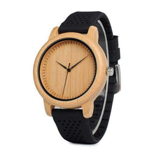 Load image into Gallery viewer, Womens Watches Luxury Bamboo Wood Timepieces Silicone strap-J and p hats -