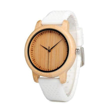 Load image into Gallery viewer, Womens Watches Luxury Bamboo Wood Timepieces Silicone strap-J and p hats -